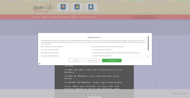 Security scan screenshot of https://www.mathwarehouse.com