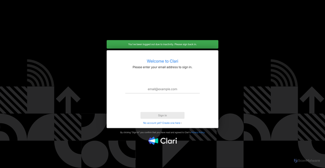 Security scan screenshot of app.clari.com
