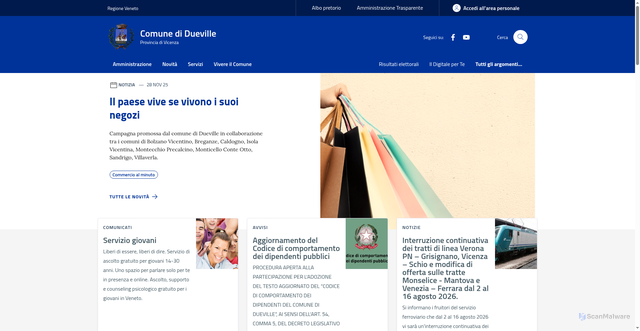Security scan screenshot of https://www.comune.dueville.vi.it
