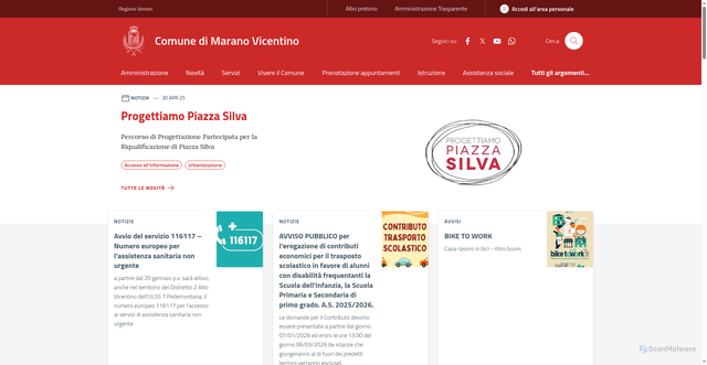 Security scan screenshot of https://www.comune.marano.vi.it/
