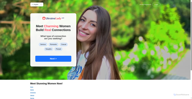 Security scan screenshot of https://www.ukrainiandate.site/aff_c?offer_id=13389&aff_id=56513&url_id=24382&aff_sub5=email&source=w042