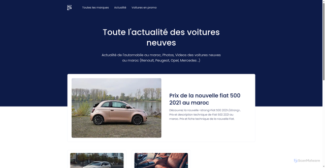 Security scan screenshot of https://voituregatsby.pages.dev/actualites/
