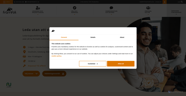 Security scan screenshot of https://r.nl.framfot.se/mk/cl/f/sh/7nVU1aA2ng5gPsa7GHMRtrG0fkbQT34/eDntKugBD9bN