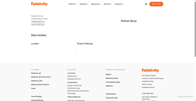 Security scan screenshot of https://www.relativity.com/partners/cimplifi/philadelphia-pennsylvania/