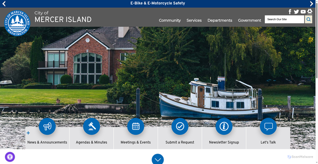Security scan screenshot of https://www.mercerisland.gov/