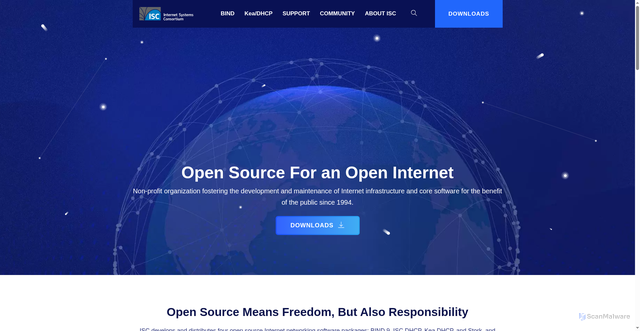Security scan screenshot of https://isc.org