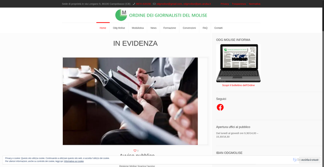 Security scan screenshot of https://www.odgmolise.it/