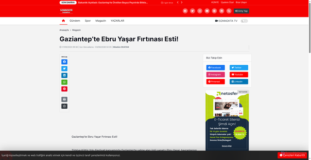 Security scan screenshot of https://gaziantepsonnokta.com/post/gaziantep-te-ebru-yasar-firtinasi-esti