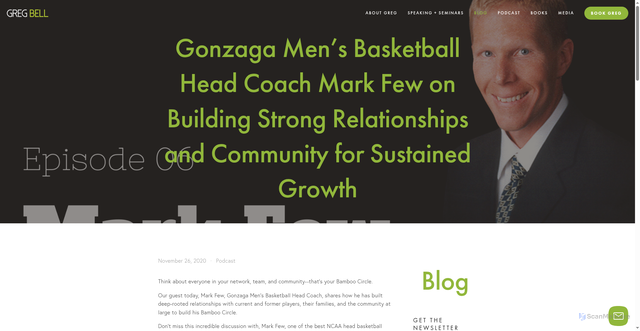 Security scan screenshot of https://www.gregbellspeaks.com/blog/mark-few