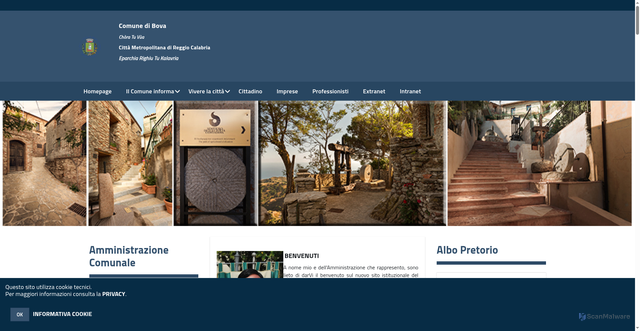 Security scan screenshot of https://www.comune.bova.rc.it/hh/index.php?jvs=0&acc=1