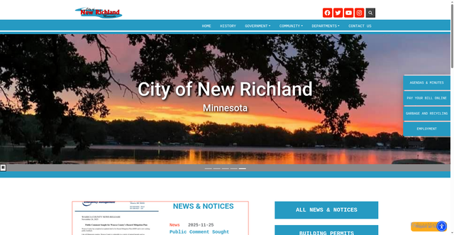 Security scan screenshot of https://newrichlandmn.gov/