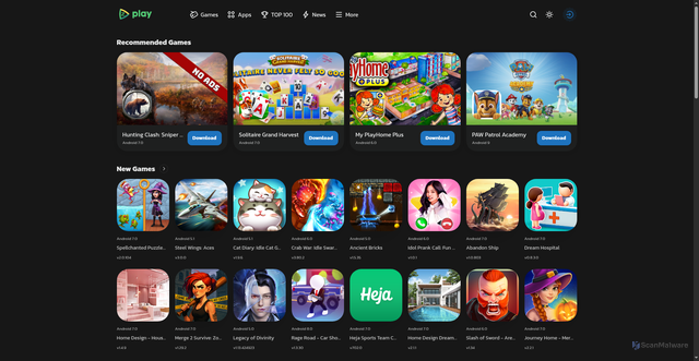 Security scan screenshot of https://playinfree.com