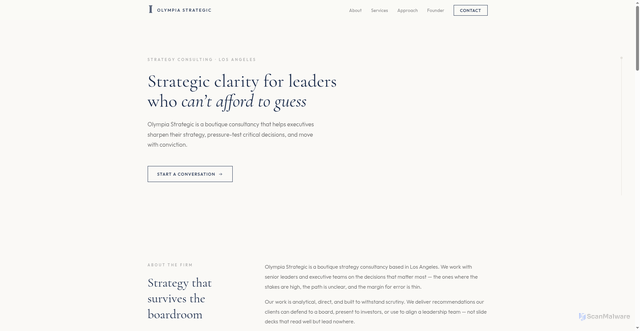 Security scan screenshot of http://olympiastrategic.com/
