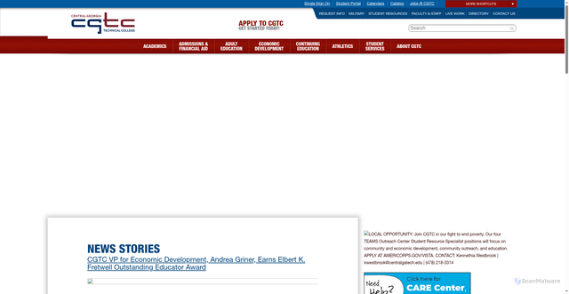 Security scan screenshot of https://www.centralgatech.edu/