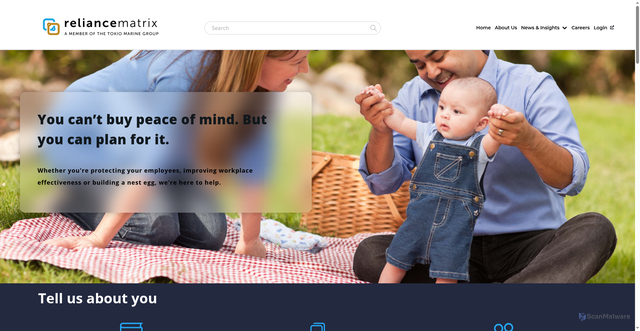 Security scan screenshot of https://reliancematrix.com