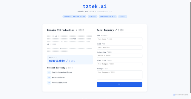 Security scan screenshot of https://tztek.ai/