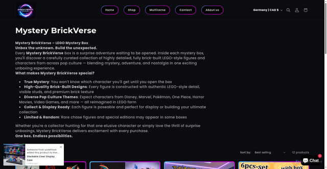 Security scan screenshot of https://brickversemarket.com/collections/mystery-brickverse