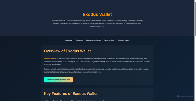 Security scan screenshot of https://guide-exodas-wallet-en.pages.dev/