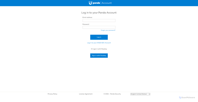 Security scan screenshot of https://wg.aetherdev.pandasecurity.com