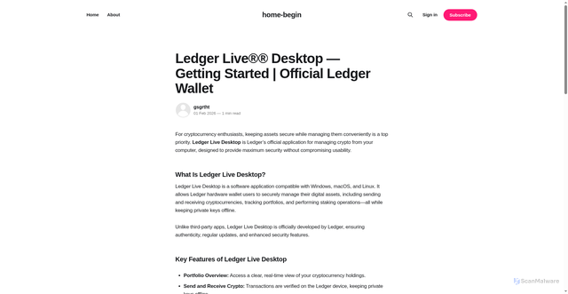 Security scan screenshot of https://home-begin.ghost.io/en-desktop/