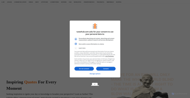 Security scan screenshot of https://quotes.tuteehub.com