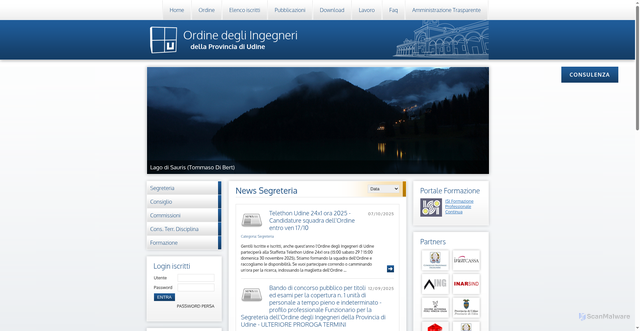Security scan screenshot of https://www.ordineingegneri.ud.it/oing/