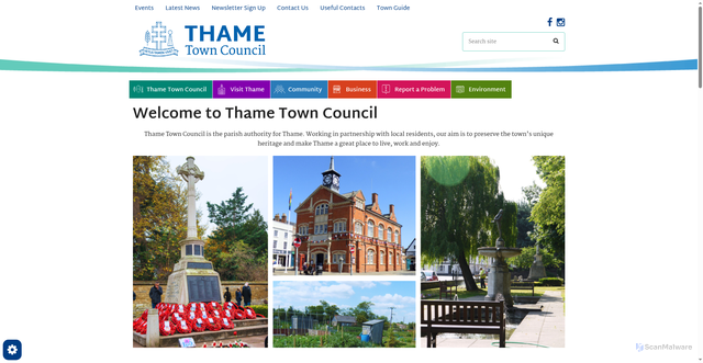 Security scan screenshot of http://www.thametowncouncil.gov.uk