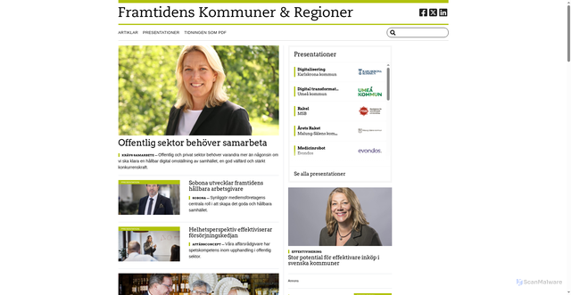 Security scan screenshot of https://framtidenskommuner.se