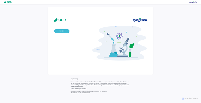 Security scan screenshot of https://sed.syngentadigitalapps.com