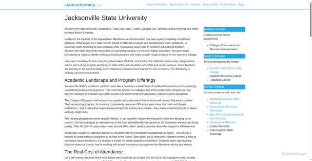 Security scan screenshot of https://jacksonville.stateuniversity.com/