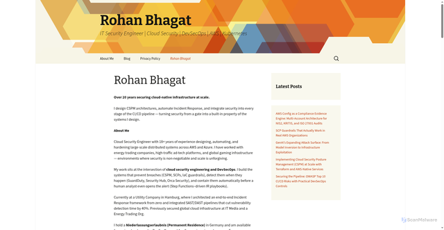 Security scan screenshot of https://rohanbhagat.com/