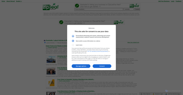 Security scan screenshot of https://zipleaf.com