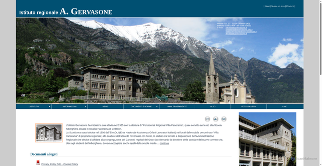 Security scan screenshot of https://www.istitutogervasone.it/