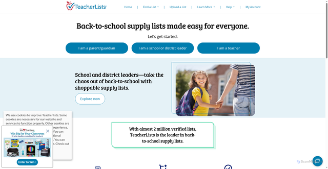 Security scan screenshot of https://teacherlists.com