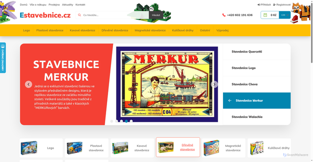 Security scan screenshot of https://estavebnice.cz