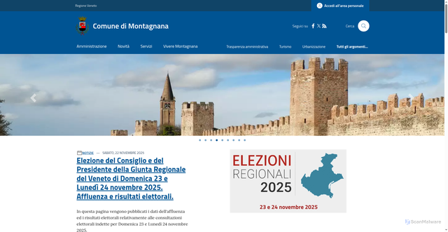 Security scan screenshot of https://www.comune.montagnana.pd.it/