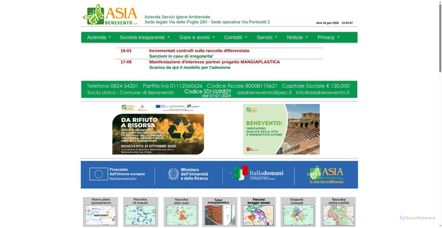 Security scan screenshot of https://www.asiabenevento.it/