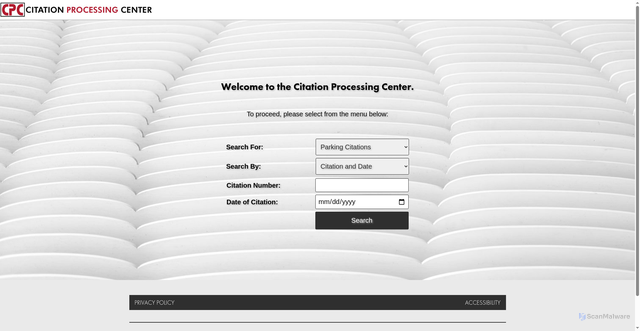 Security scan screenshot of https://citationprocessingcenter.com