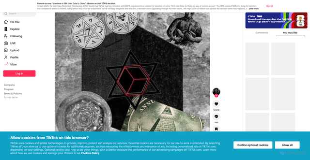 Security scan screenshot of https://vt.tiktok.com/ZS9c687pa/