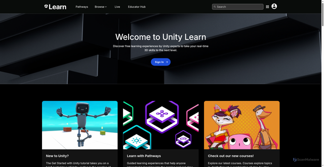 Security scan screenshot of https://learn.unity.com