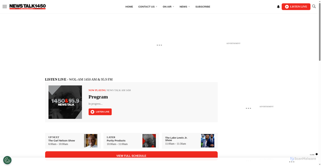 Security scan screenshot of https://woldcnews.com/listen-live/