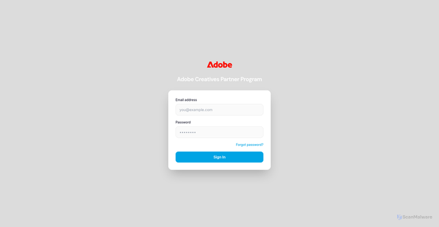 Security scan screenshot of https://partnerships.adobecreatives.com/