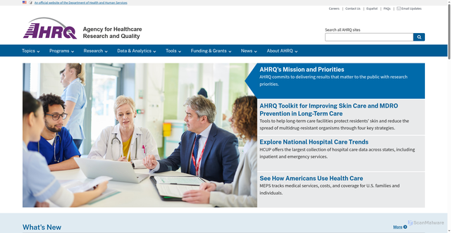 Security scan screenshot of https://www.ahrq.gov/