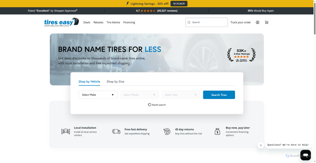 Security scan screenshot of https://tires-easy.com