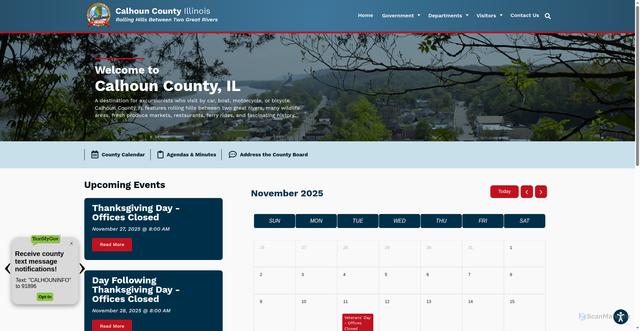 Security scan screenshot of https://www.calhouncountyil.gov/