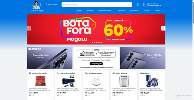 Security scan screenshot of https://www.magazineluiza.com.br