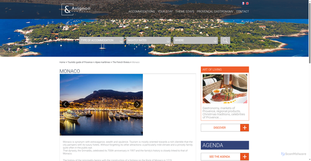 Security scan screenshot of https://www.avignon-et-provence.com/en/tourism-provence/monaco