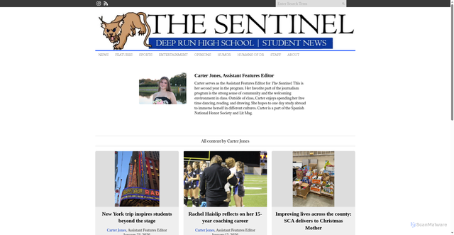 Security scan screenshot of https://deeprunsentinelonline.org/staff_name/carter-jones/