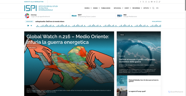 Security scan screenshot of https://www.ispionline.it