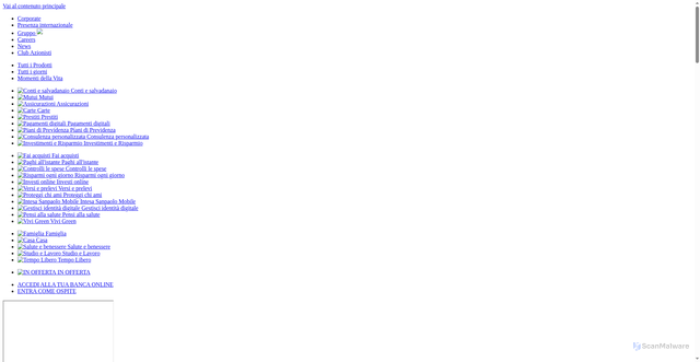 Security scan screenshot of https://verificaintesa.it/it/persone-e-famiglie/prodotti/assicurazioni.html